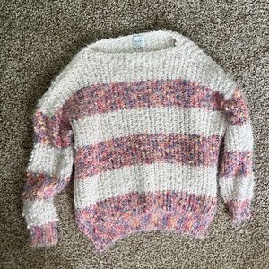 Gilli White and Multi-Color Striped Sweater